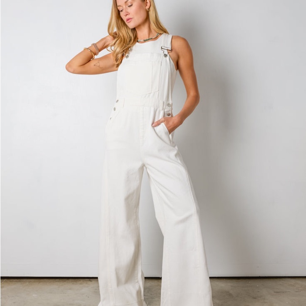 Vestique Ivory Wide-Leg Overalls